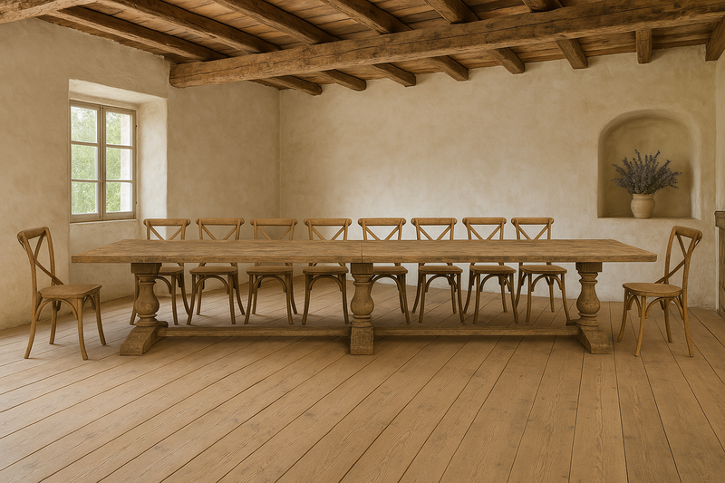 4m Reclaimed Wood Trestle Dining Table