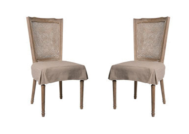 Clearance! TWO French Country Dining Chairs + Slip Cover