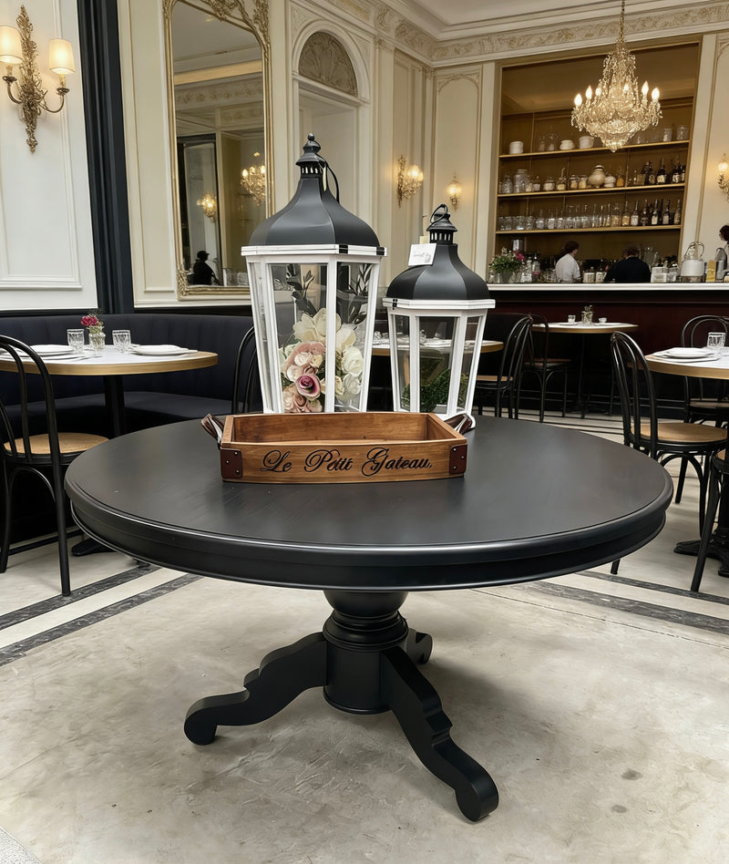 1.4M Round French Country Dining Table Black
