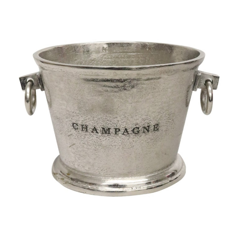 Aluminium Round Champagne Bucket Raw Silver XL