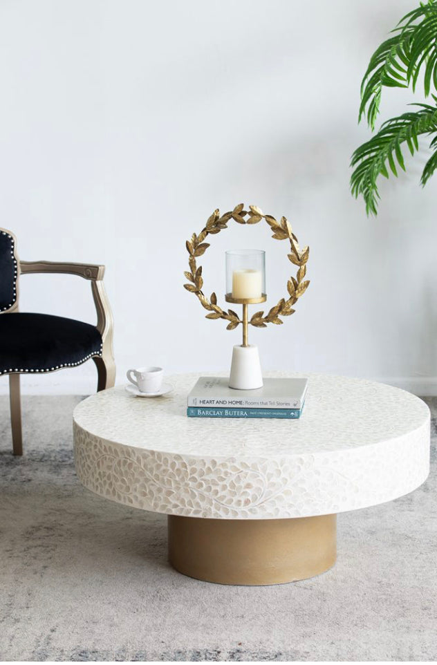 Capiz coffee store table