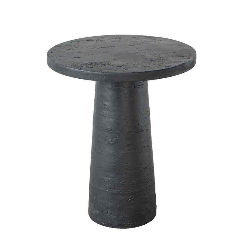 Cement Round Side Table BLACK