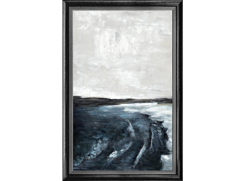 Lagoon Canvas Painting with  and a fancy black frame