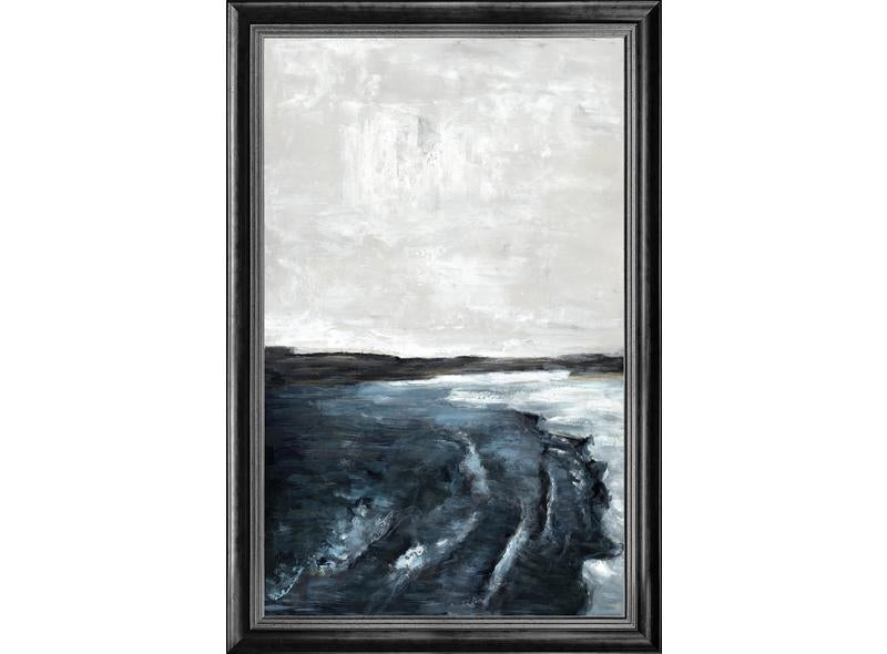 Lagoon Canvas Painting with and a fancy black frame