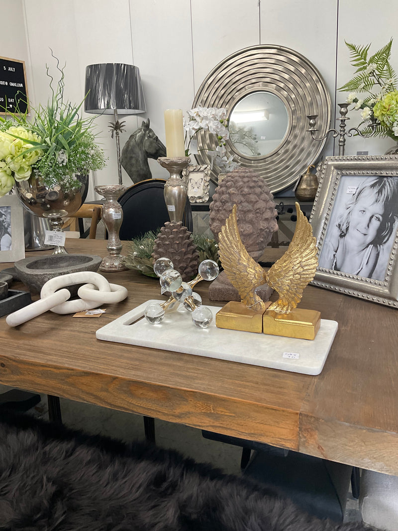 Wing Bookends Gold S/2     26.7cmH