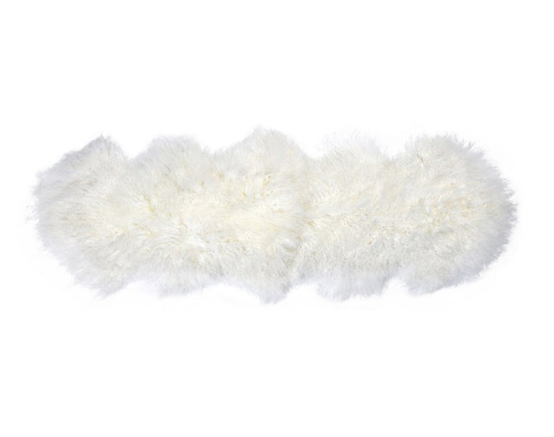 TIBETAN LAMB FUR DOUBLE RUG IVORY