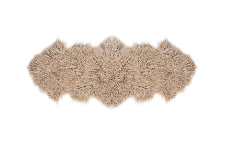 TIBETAN LAMB FUR DOUBLE RUG BEIGE