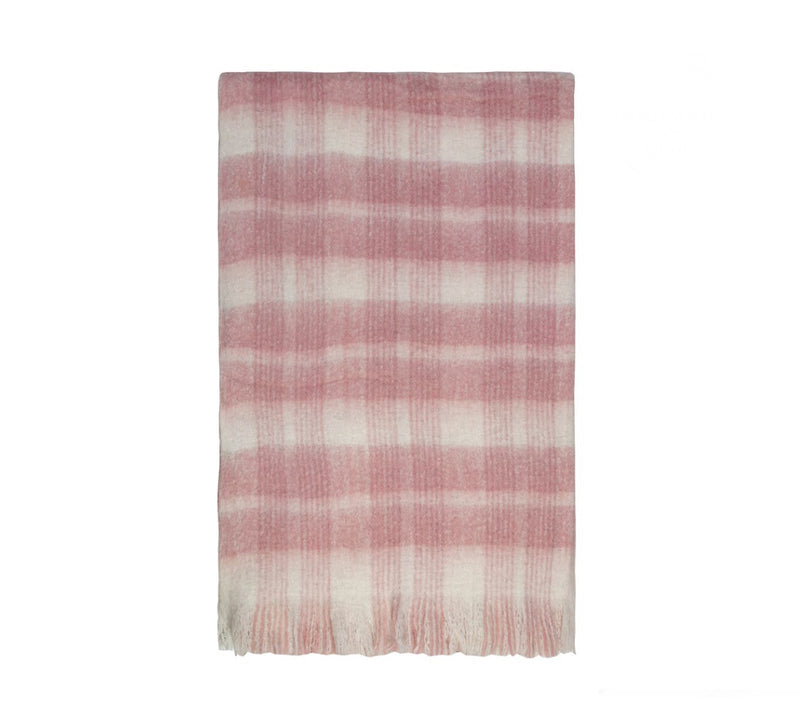 BLISS WOOL MOHAIR BLEND THROW /Pink