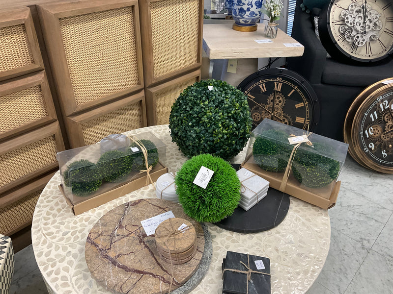 Faux Boxwood Decor in Box S/2 15cm