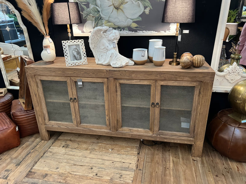 BUFFET W/ CHICKEN WIRE DOORS - OLD ELM