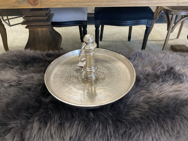 Aluminium Silver Round Cake Stand 1 Tier Small