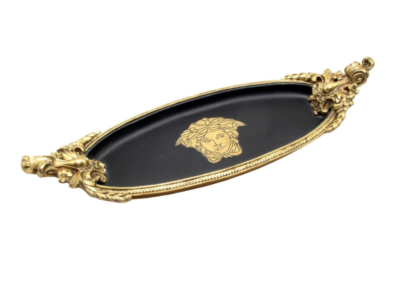 TRAY-MEDUSA-BLACK n GOLD(38CM)