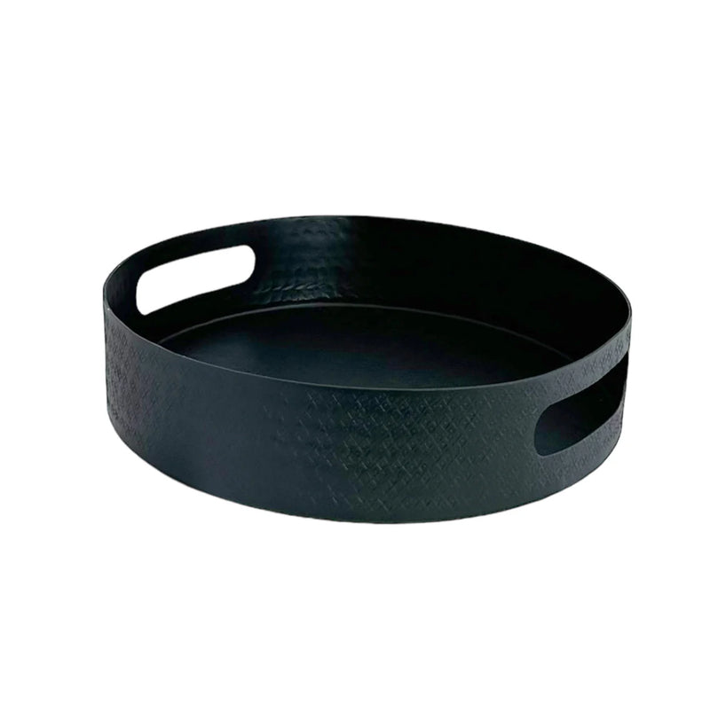 Asina Round Metal Tray Black 34CM