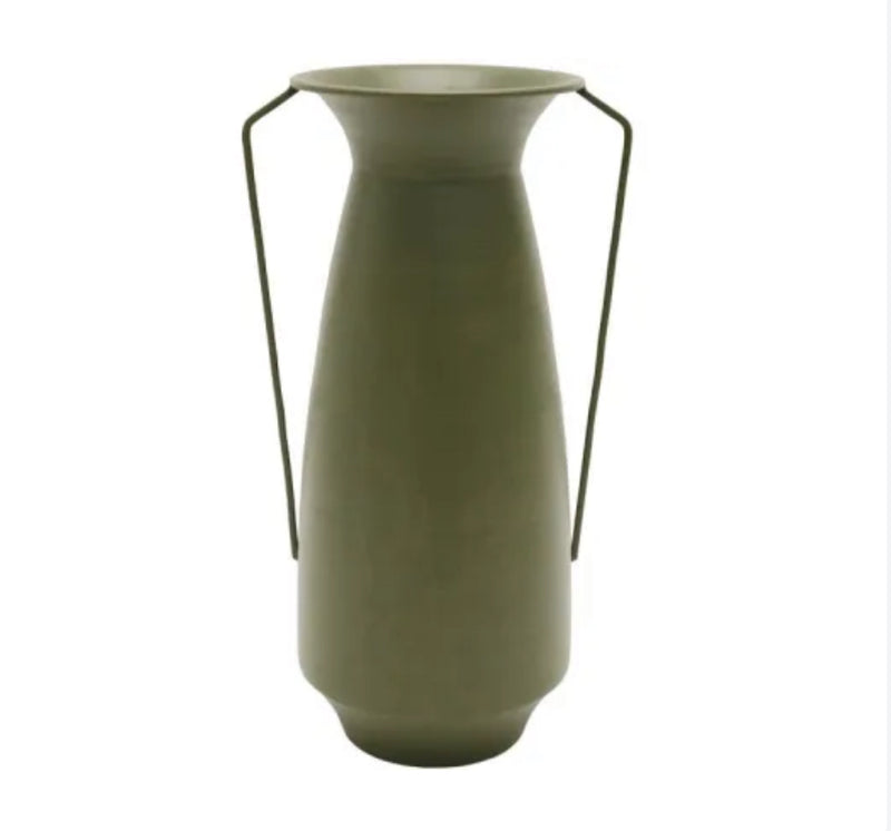 Delta Metal Vase Olive 19x45CM