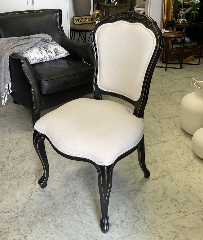 Vintage French Provincial Dining Chair -Black
