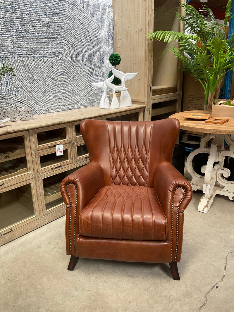 PROFESSOR'S LEATHER SETTEE Brown