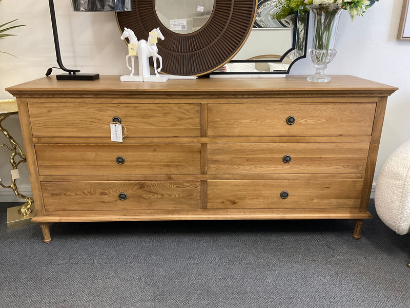 Caroline French Oak 6 Drawers Chest of Drawer/ Dresser Natural