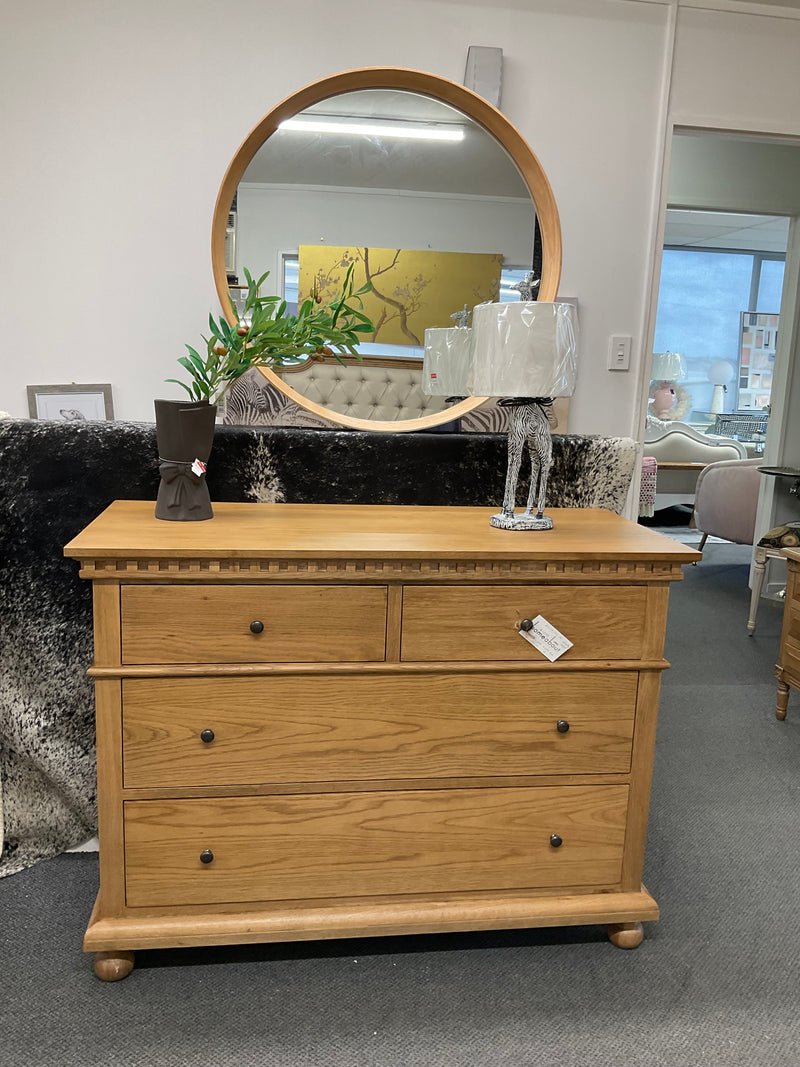 Maison French Oak Natural 4 Drawer Chest of Drawer/Low boy Natural