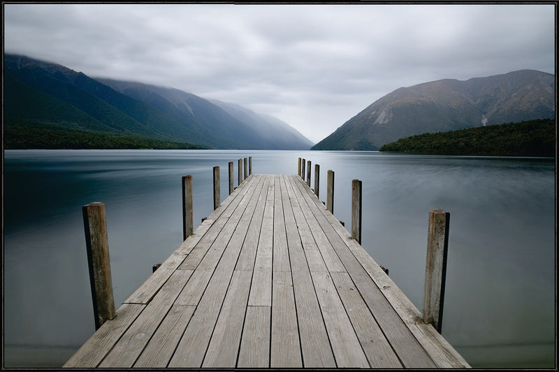 Nelson Lakes /Canvas Print with Dark Black L Frame