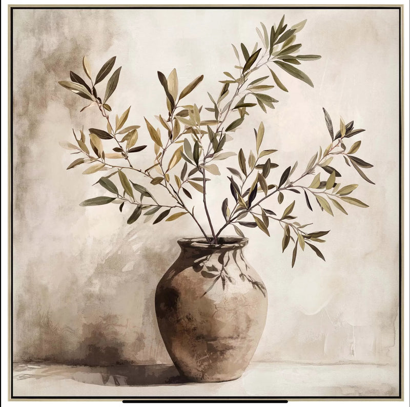 Olives Natural Canvas Wall art 80x80