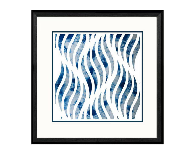 FRAMED ART GEOMETRIC DESIGN IN BLUE I