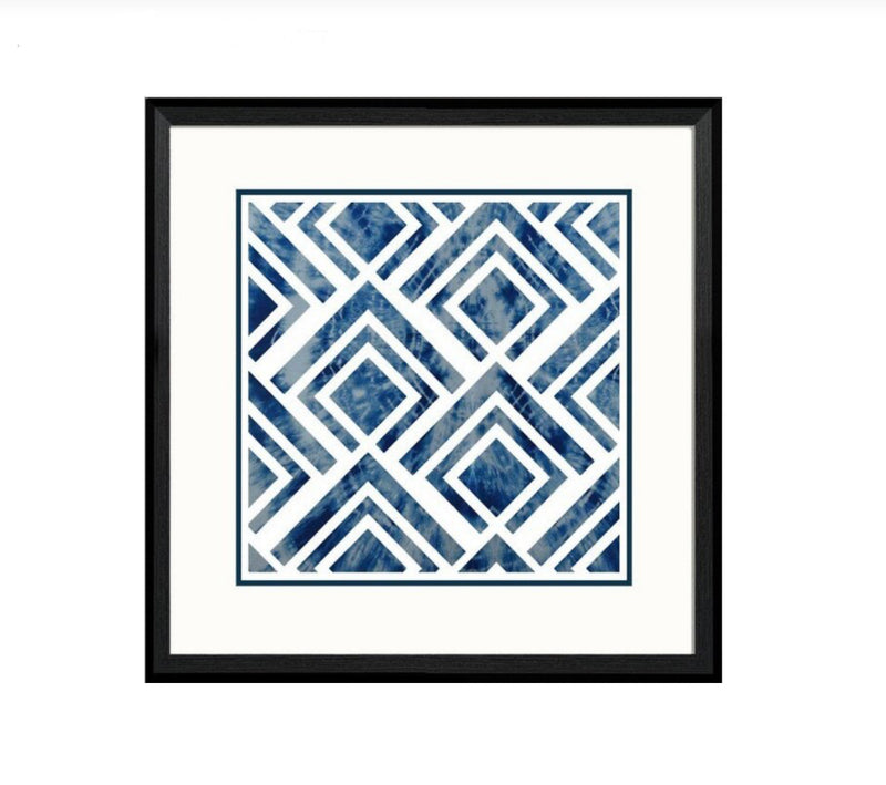 FRAMED ART GEOMETRIC DESIGN IN BLUE II