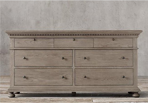 Maison French Country Oak Chest of Drawer (Low Boy)- Burnt OAK
