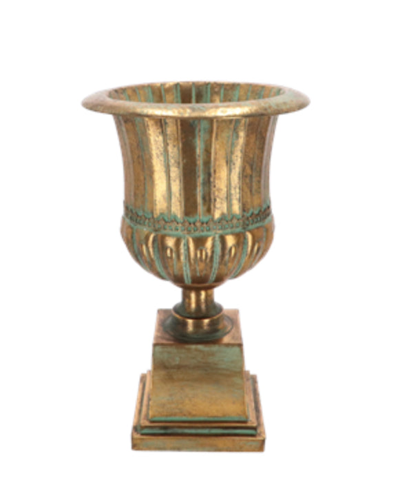 Aged Metal French Urn 65cm