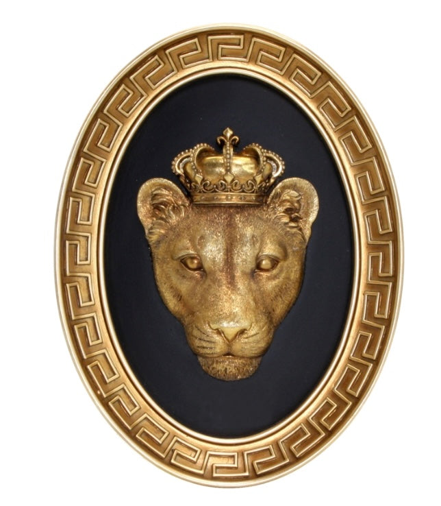 WALL ART -Lioness Queen Black/ Gold (26CM) (Copy)