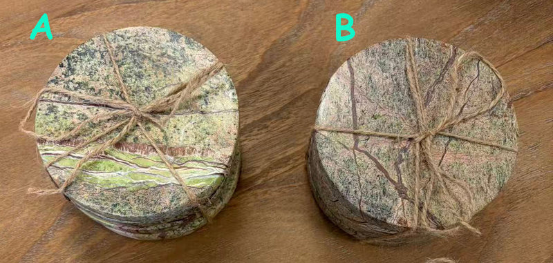 MARBLE ROUND FOREST COASTERS - SET OF 4