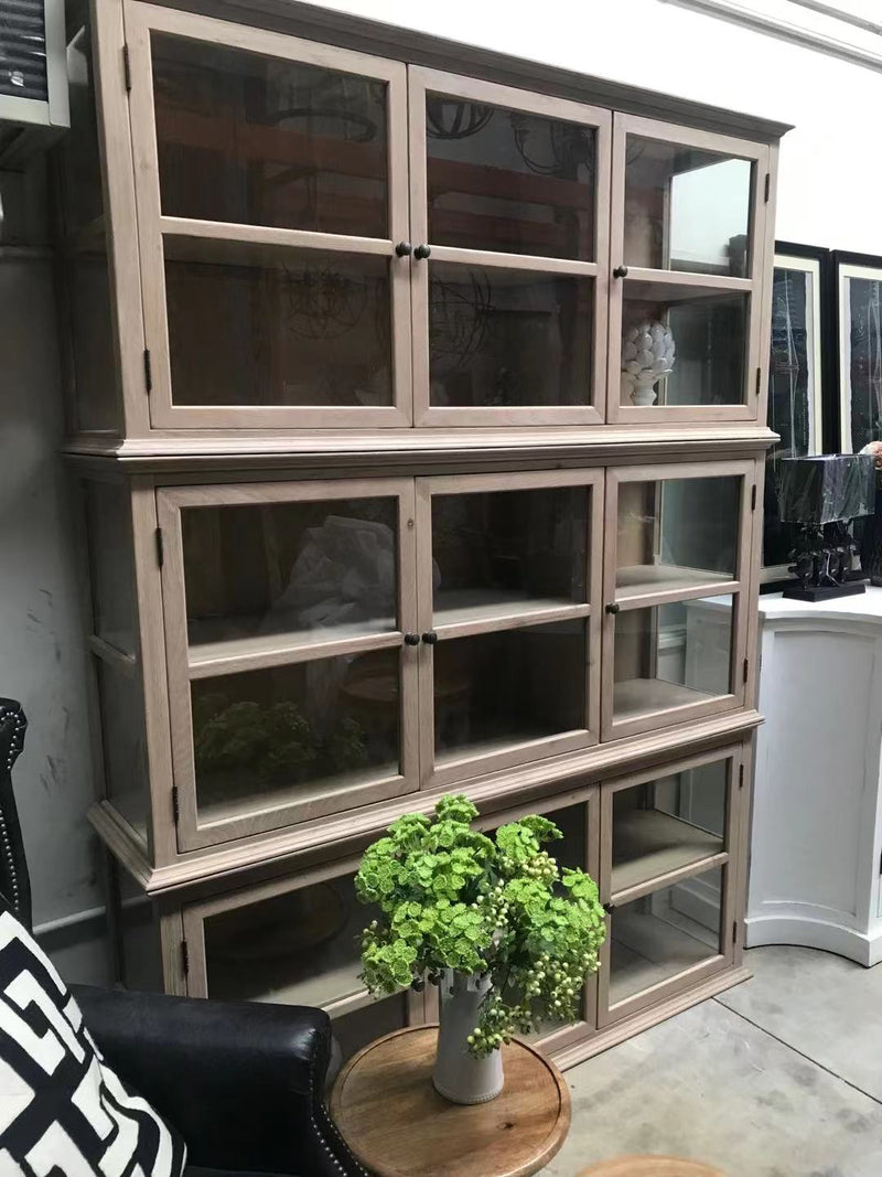 Oak/Glass Display Cabinet In Light OAK