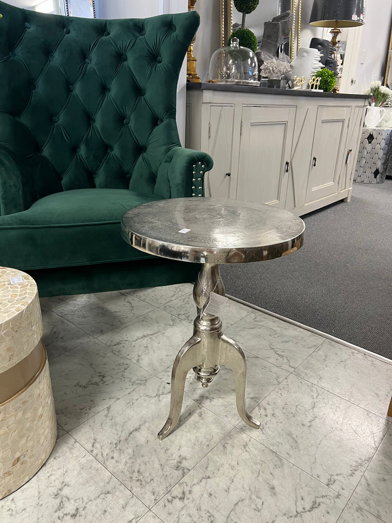 Aluminium Silver Side Table Small