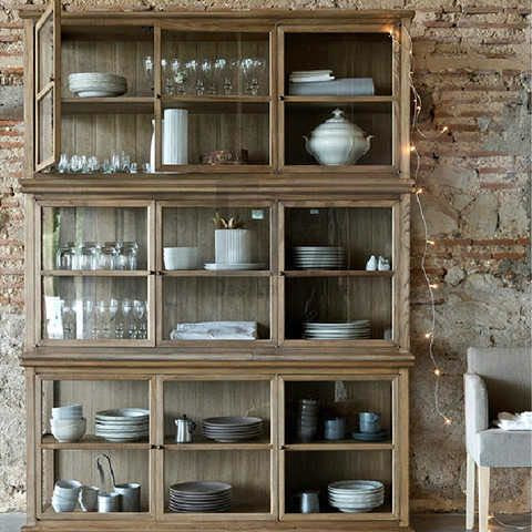 Oak/Glass Display Cabinet In Light OAK