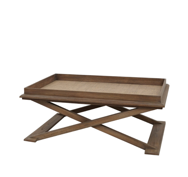 Raffles Cross Legs Coffee Table with TrayDCB128 Natural