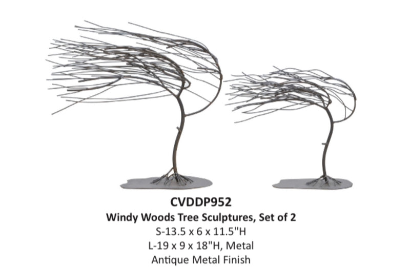 Windy Woods Tree  Sculpture Set of 2
