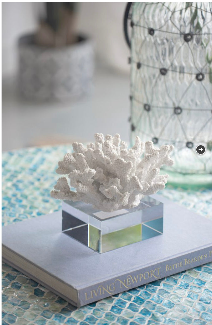 Inna Faux Rising Coral With Glass Base