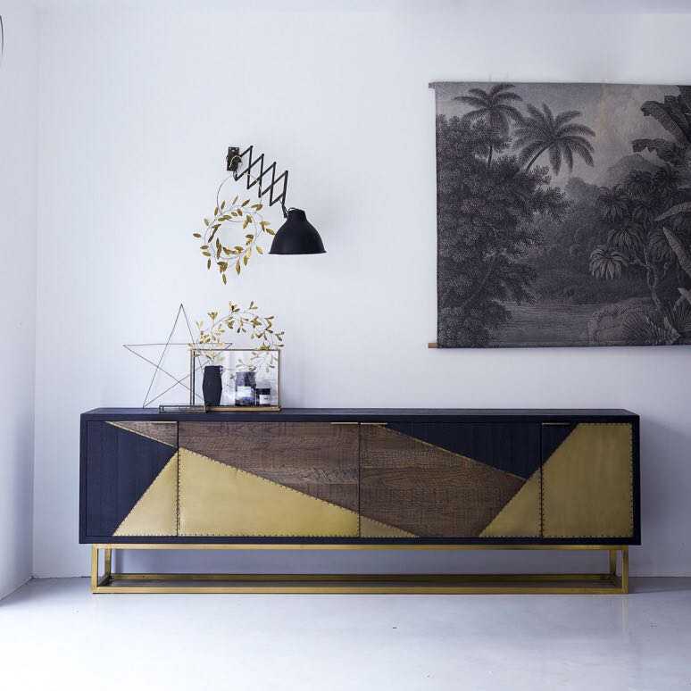 Brass/OAK Sideboard 2.4m