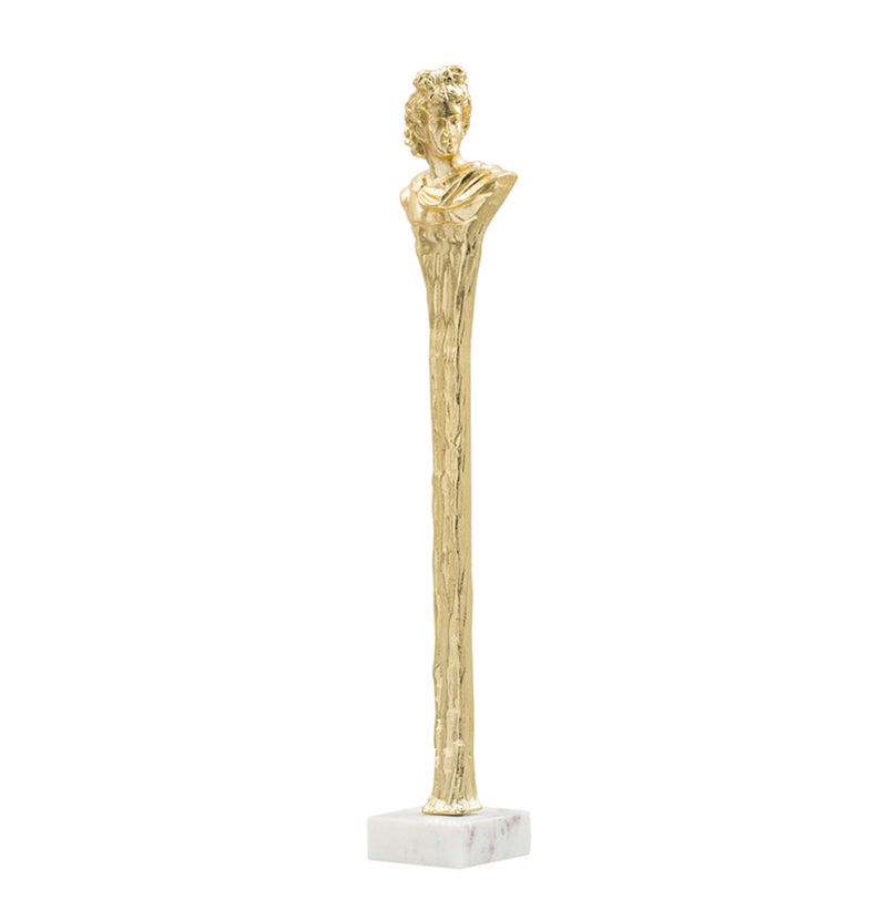 Aluminium Gold Statue With Marble Base B
