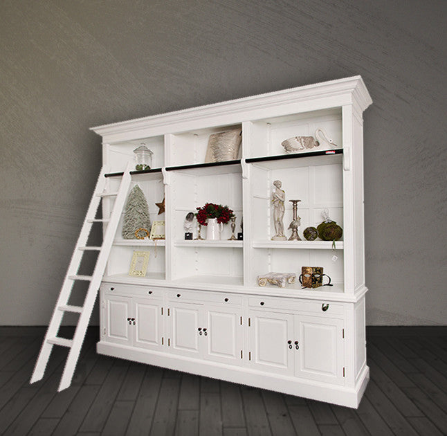 3 Bays Bookcase--White