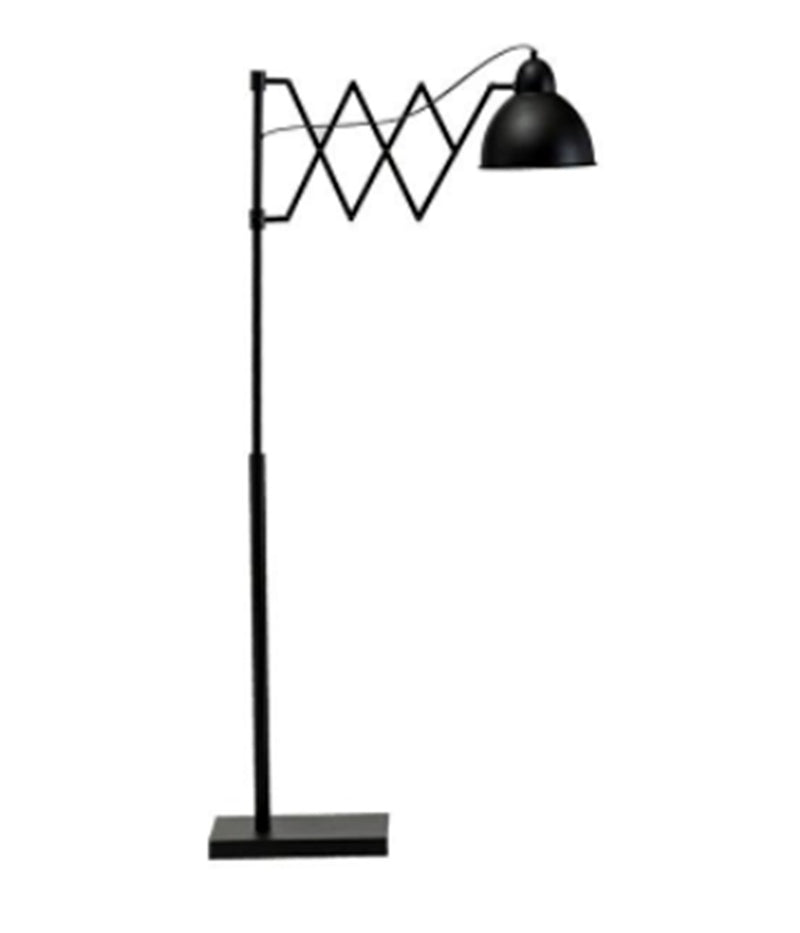 Metal Accordion Floor Lamp with Metal Shade, Black
