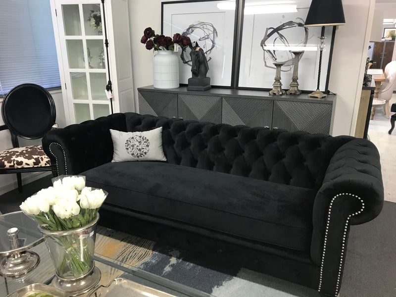 Chesterfield Sofa 3 seater Black