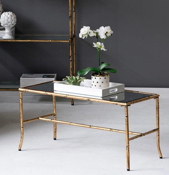 Antique Gold Coffee table Mirror Top