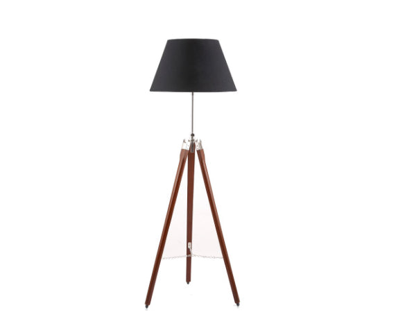 TRIPOD FLOOR LAMP W/BLACK SHADE