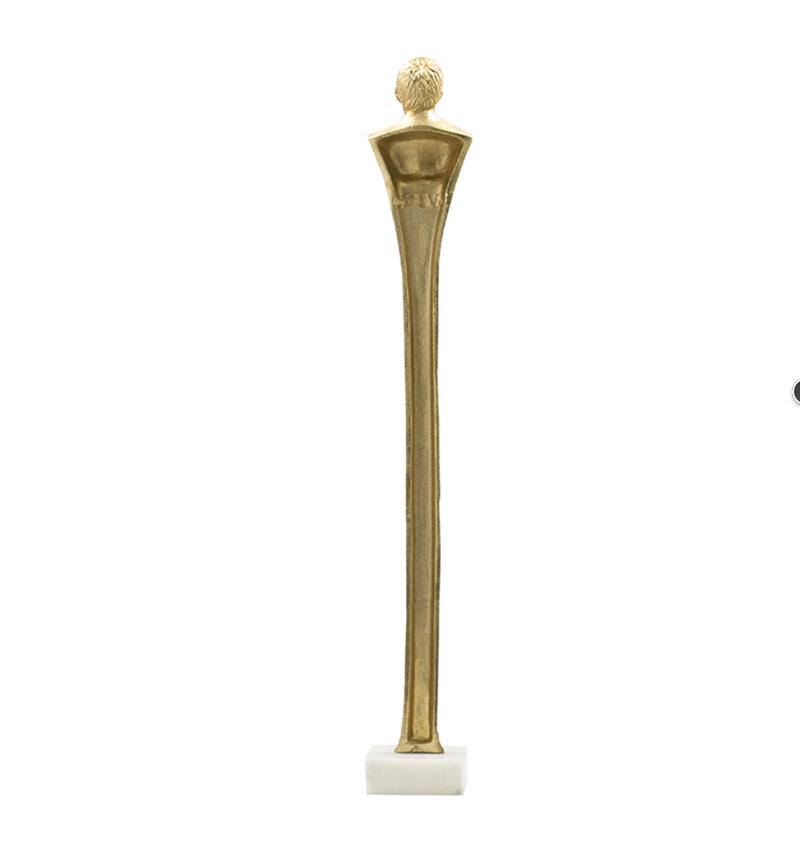 Aluminium Gold Statue With Marble Base A