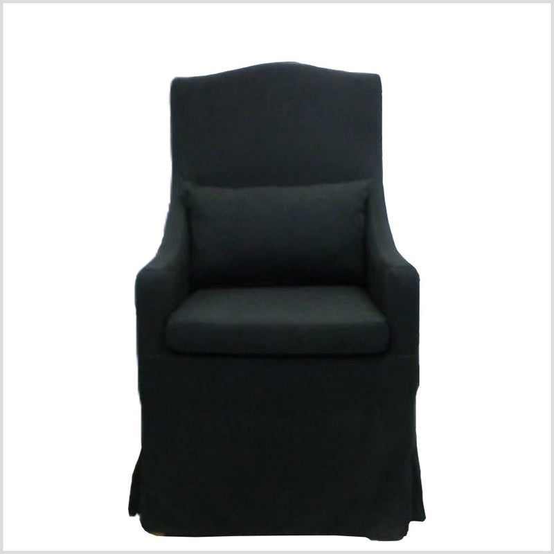BELGIAN SLOPE SLIPCOVERED ARMCHAIR BLACK
