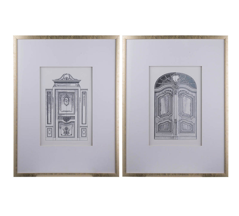 Wall Art Pencil Architecture Set /2 Damaged corner