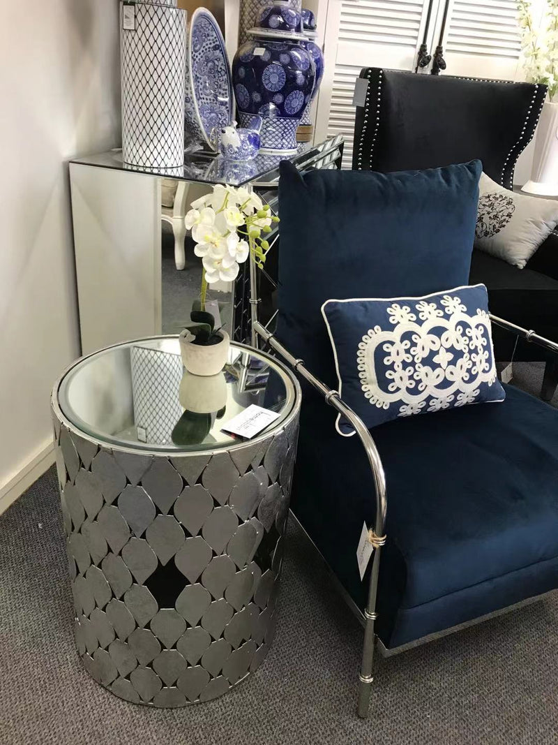 Clearance: Alma Silver Leaf Side Table