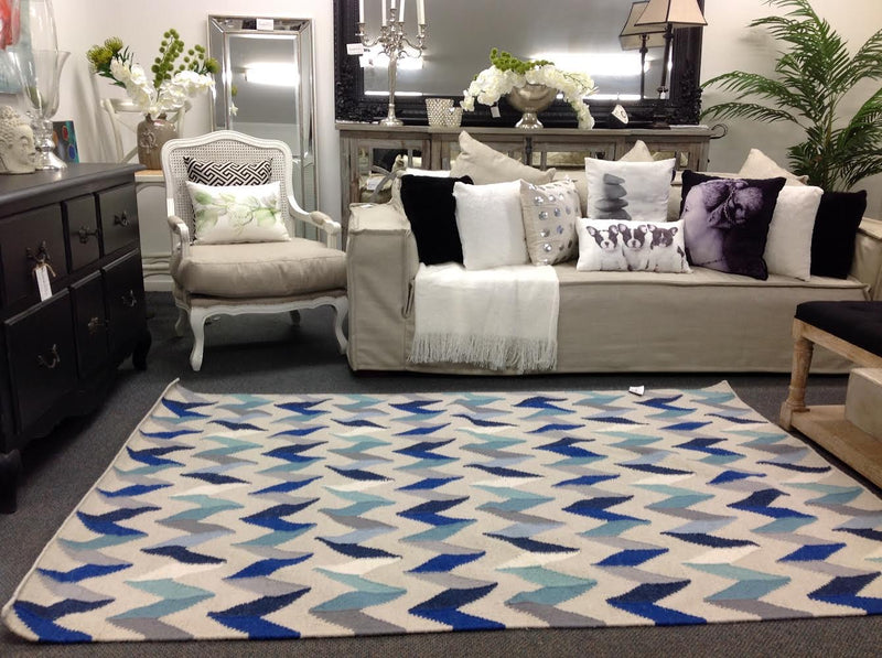 100% Wool rug /Blue 50% OFF