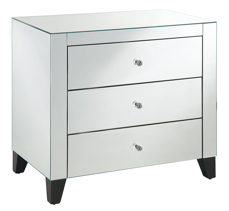 3 Drawer Mirrored over size Bedside table