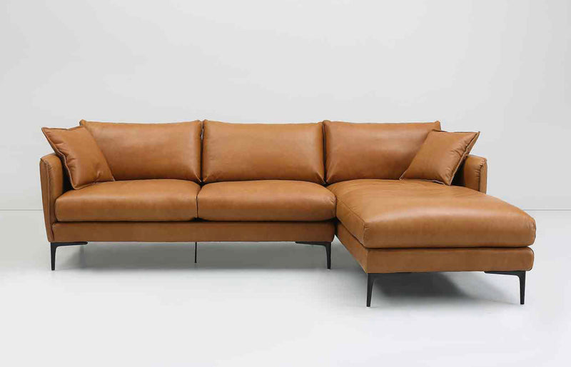 Como Top Grain Leather Right-Facing Sectional